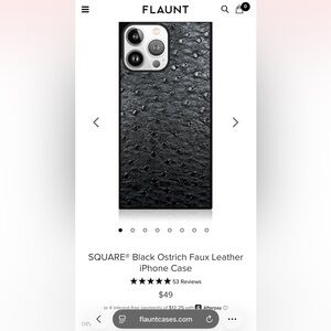 Flaunt Black ostrich Textured Phone Case, iPhone 13pro max mag safe.